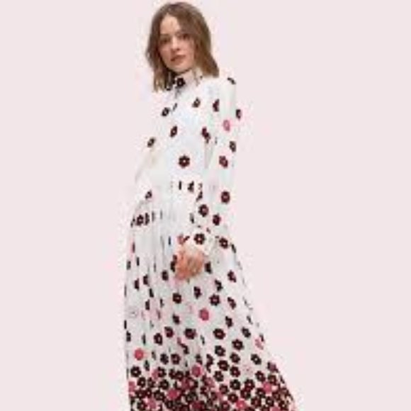 KATE SPADE NY Floral Kiss Tie In French Cream  NEW - Picture 2 of 8